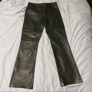 Genuine leather bootcut vintage pants